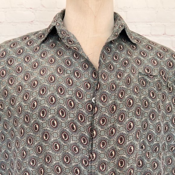 Paisley Silk Short Sleeve Shirt - Colore Italia - Size Large - Picture 2 of 8